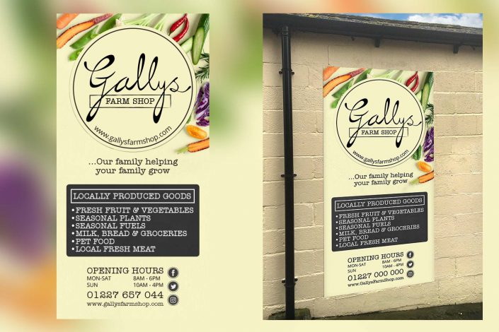 Gallys Farm Shop Information Signage Design