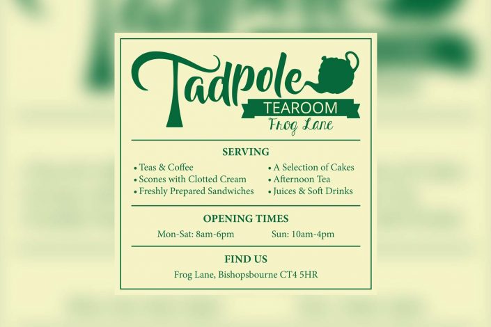 Tadpole Tearoom Concept Advertising Sign